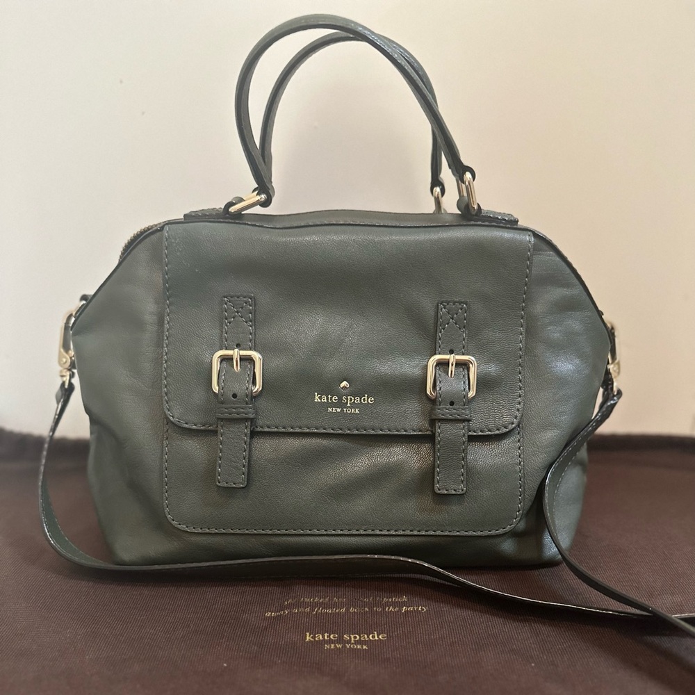 Kate Spade olive green leather handbag